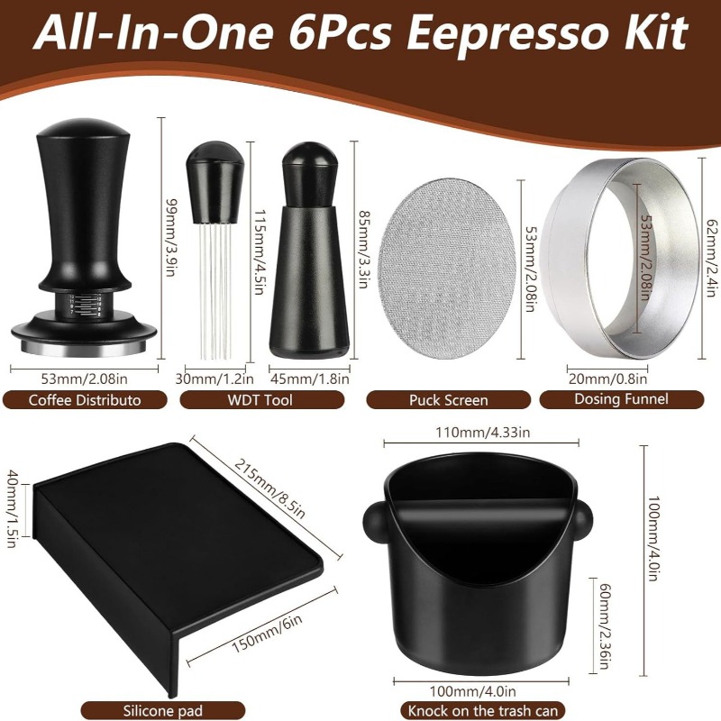 Kit de 7 pièces pour espresso  - Espresso Tamper Set avis et prix